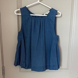 Madewell Sleeveless Chambray Swing Top (M)